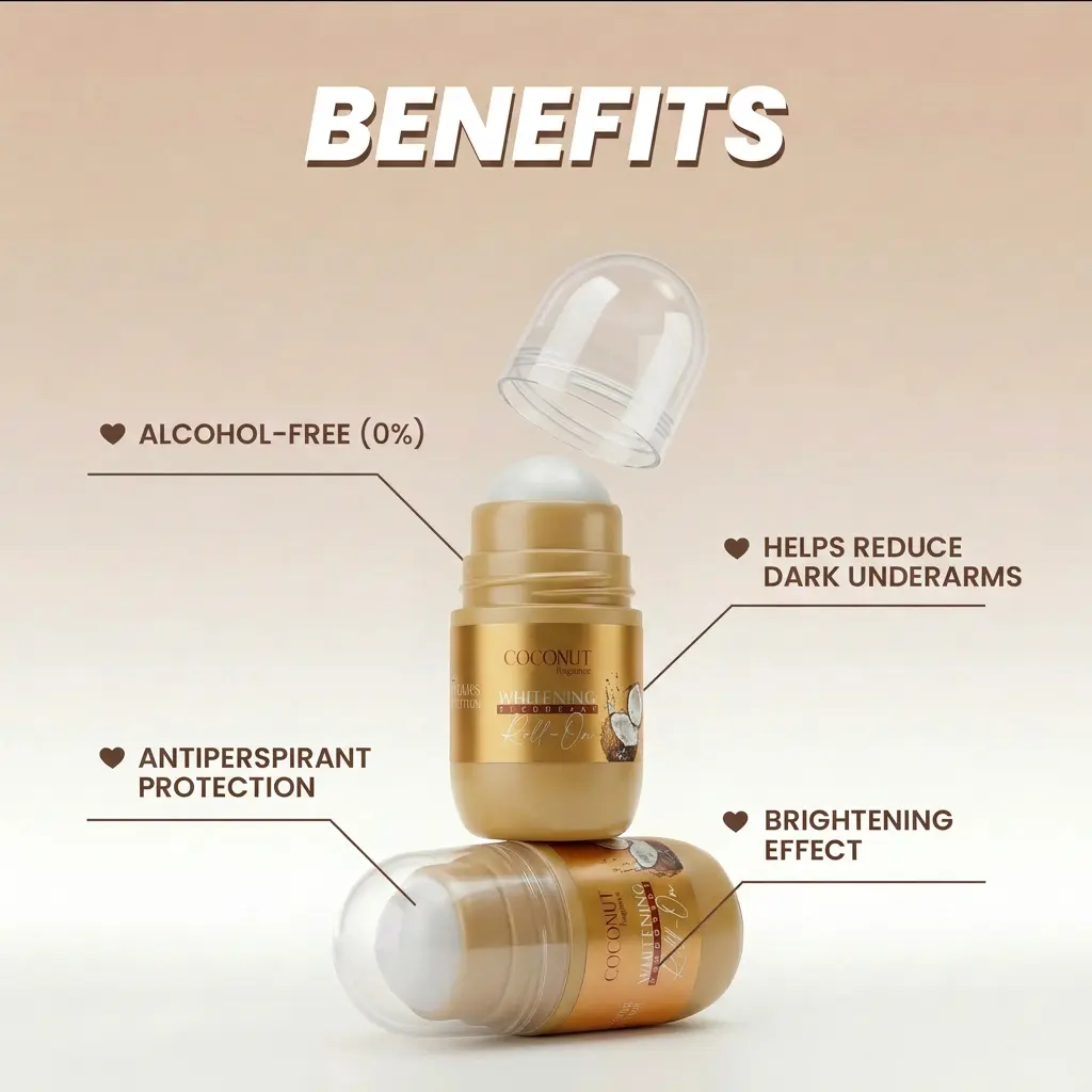 Coconut Whitening Deodorant Roll-On 50 ML - Image 3
