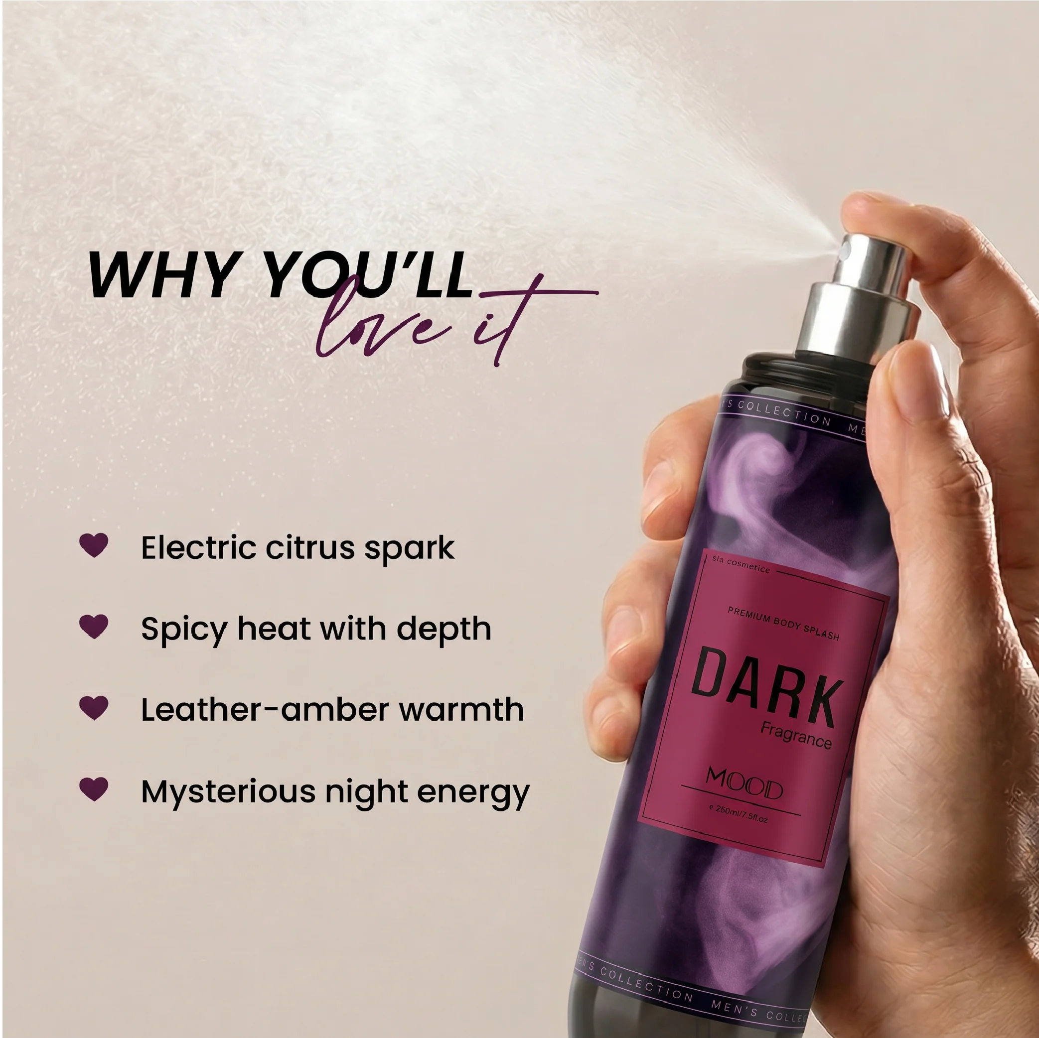 Dark Body Splash 220ML - Image 3
